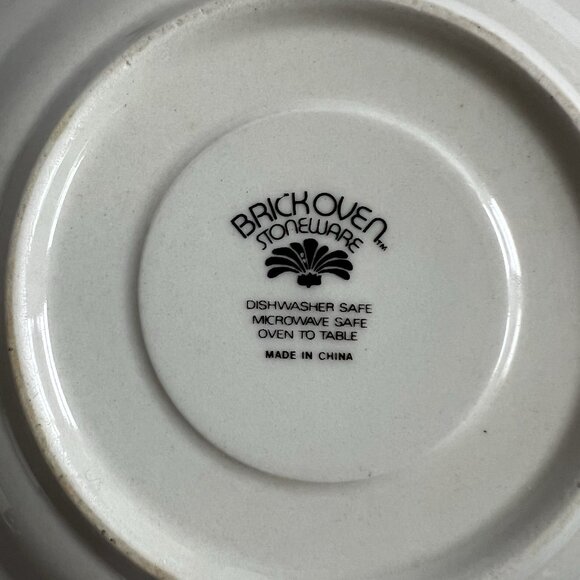 Vintage Brick Oven Stoneware Saucer Aunt Rhody Blue Goose Set Of 2 Plates 6.5" - Picture 8 of 9